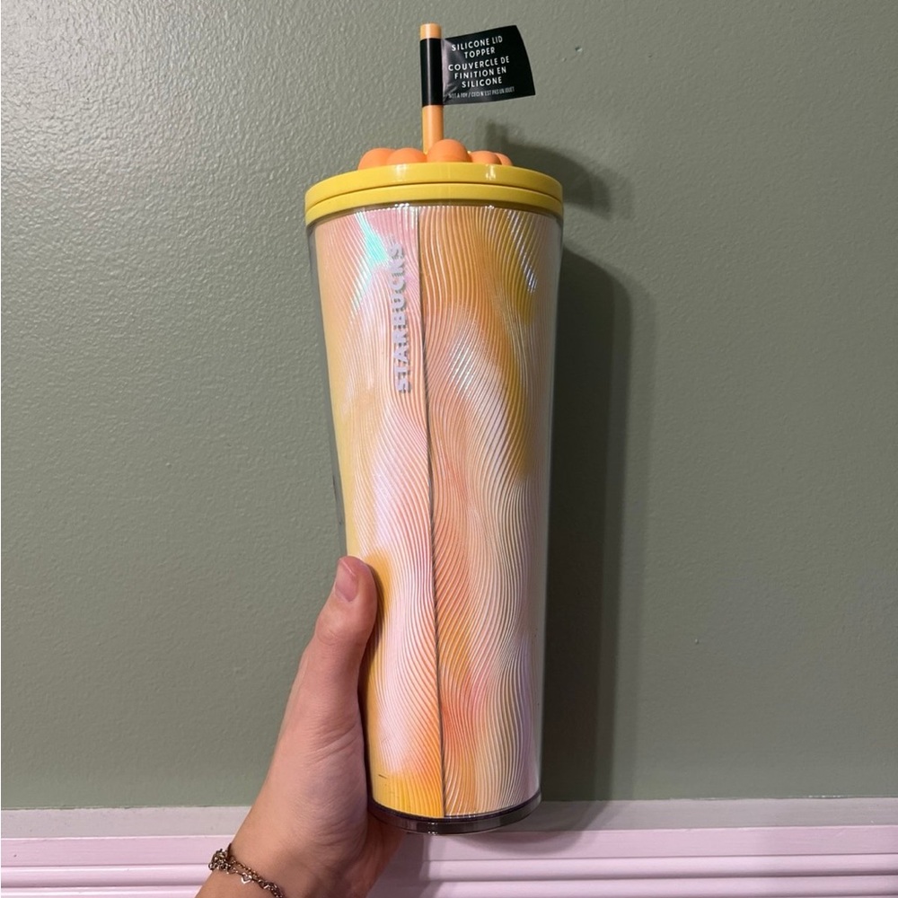 Starbucks Yellow and Orange Swirl Tumbler